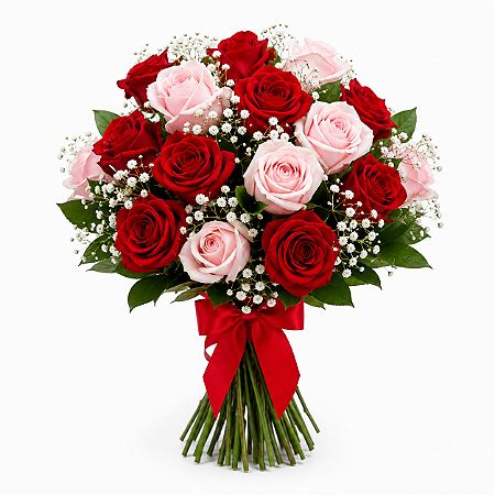 Buquê Elegance Rosé – 18 Rosas