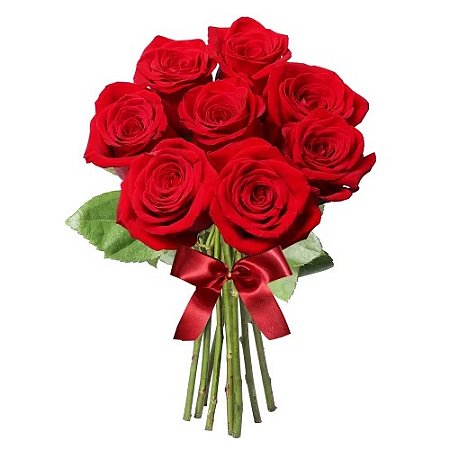 Buquê de 08 Rosas Vermelhas Colombianas