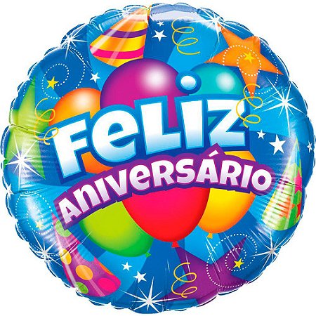 Balão Colorido "Feliz Aniversário"