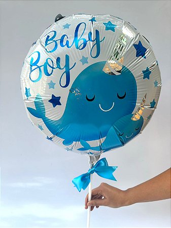 Balão Baby Boy com Baleias