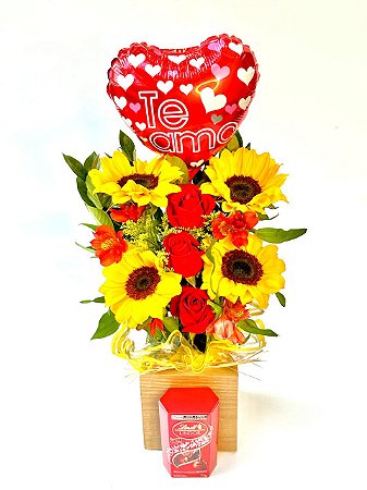Luxuoso Arranjo de Girassol Para Dizer Que Te Amo