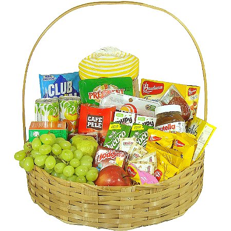 Luxuosa Cesta  Rustica de Café da Manhã