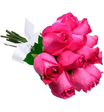 Buquê de 12 Rosas Pink Minimalista