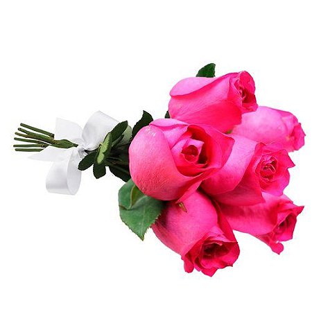 Buquê de 06 Rosas Pink Minimalista