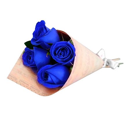 Buquê de 04 Rosas Azuis