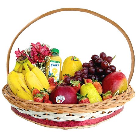 Cesta de Frutas E Flores