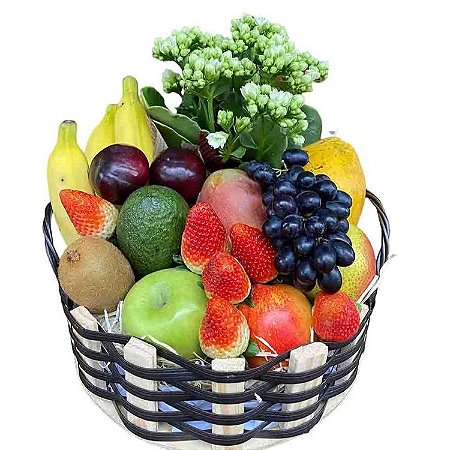 Cesta de Frutas com Flor da Fortuna
