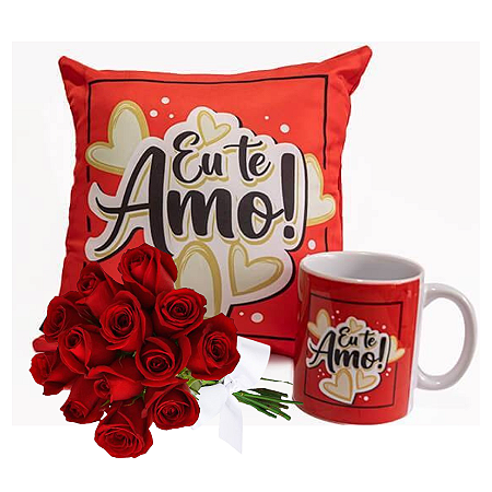 Kit Amoroso com Buquê de 12 Rosas
