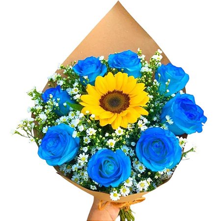 Buquê "Encanto Solar Azul"