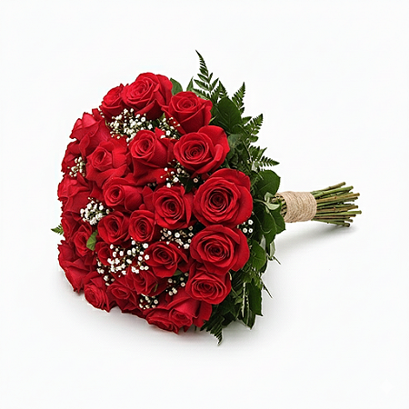 Buquê Tradicional de 24 Rosas Vermelhas Colombianas