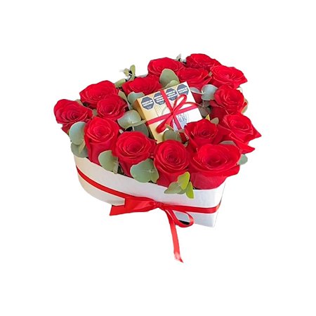 Romântica Box com Rosas e Ferrero Rocher