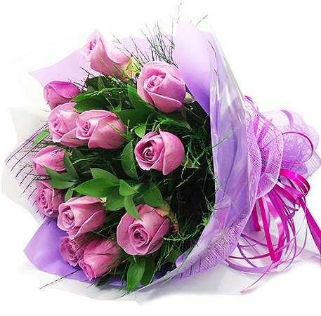Buquê 12 Rosas Lilás