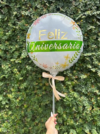 Balão "Feliz Aniversário" Delicado
