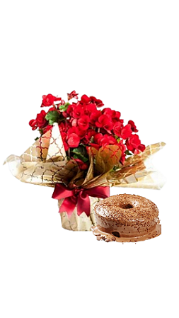 Surpresa de Aniversário com Begônia e Bolo