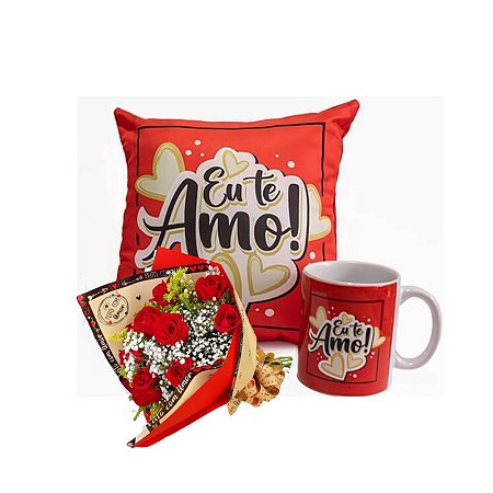 Kit Amor Perfeito - Buquê Clássico com Rosas Vermelhas + Kit Judzi