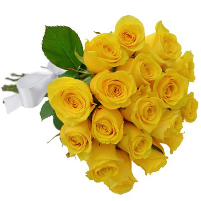 Buquê de 18 Rosas Amarelas Ouro