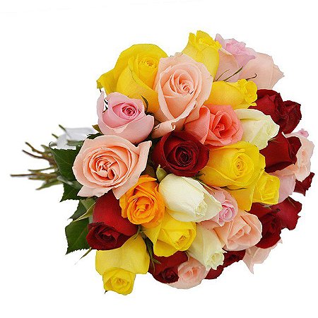 Buquê de 36 Rosas Coloridas