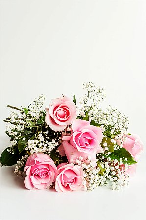 Buquê de 6 Rosas Colombianas - Amor em Tons Suaves