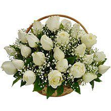 Cesta de 36 Rosas Brancas