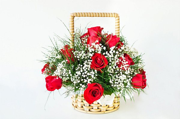Cesta Amor em 24 Rosas Vermelhas