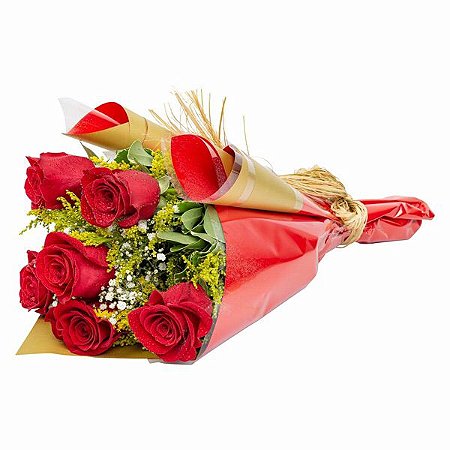 Buquê Classico de 6 rosas premium