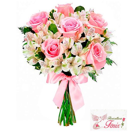 Buquê de Rosas Selecionadas com Astromélias - Fênix Floricultura - Flores e  presentes