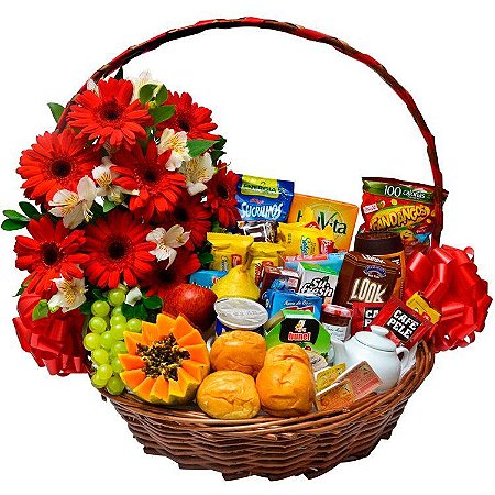 Luxuosa Cesta de Café da Manhã Bom Dia - Fênix Floricultura - Flores e presentes Luxuosa Cesta de Café da Manhã Bom Dia - Fênix Floricultura - Flores e presentes
