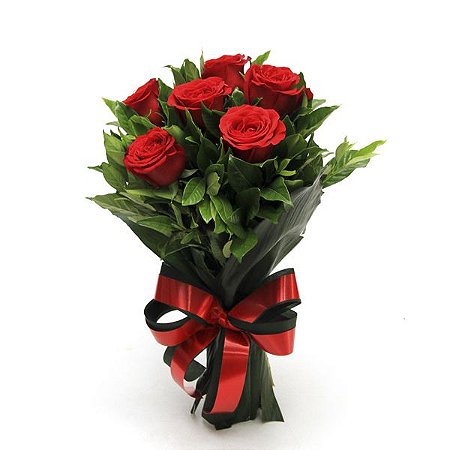 Buquê de Rosas Premium - 6 unidades
