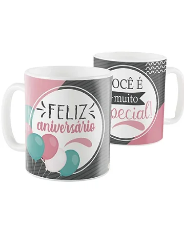 Caneca de Porcelana "Feliz aniversário"