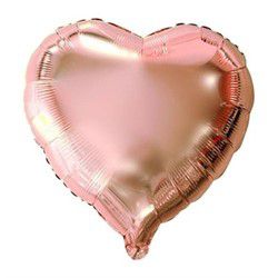 Balão de Coração Metalizado Rosé - G