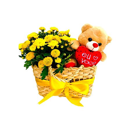 Piquenique De Margaridas Amarelas com Pelucia - Fênix Floricultura - Flores  e presentes