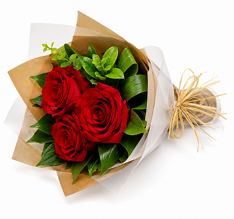 Mini Buquê trio de Rosas Vermelhas