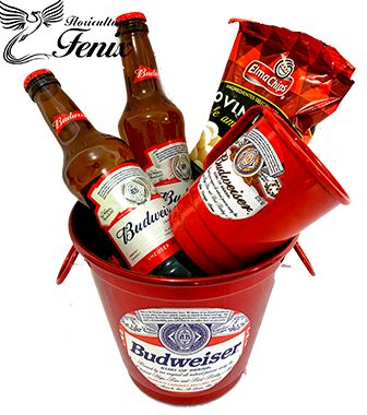 Balde de Cerveja Pequeno Budweiser - Fênix Floricultura - Flores e presentes
