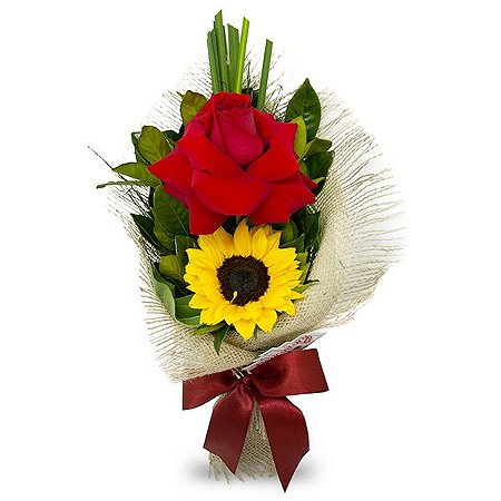 Duo de Girassol e Rosa Premium