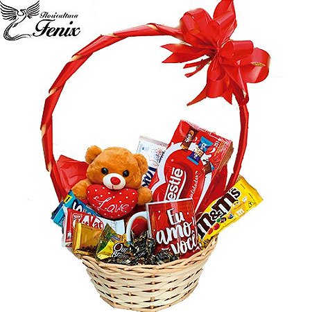 Cesta de chocolate Surprise com Ursinho