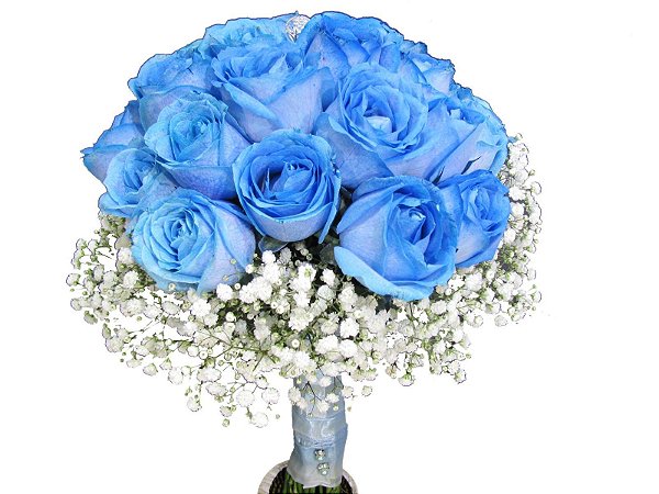 Encanto Buquê de Rosas Azuis - Fênix Floricultura - Flores e presentes