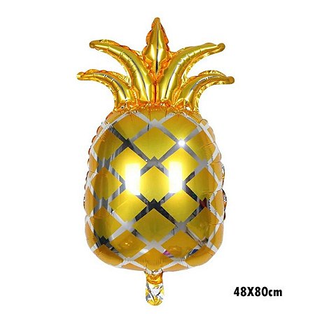Balão abacaxi divertido metalizado G