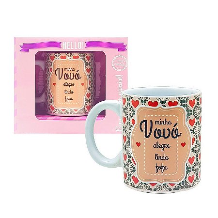 Caneca "Minha Vovó Alegre, Linda, Fofa"