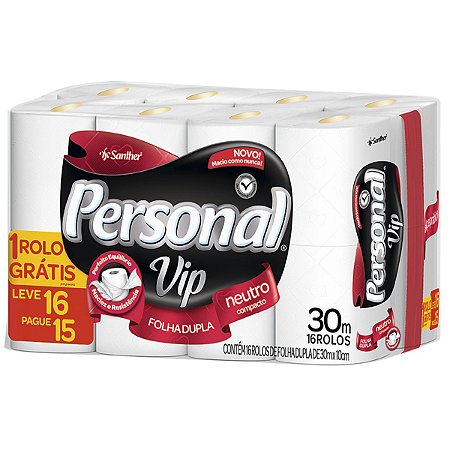 Papel Higiênico Personal Vip 30mts com 16 rolos