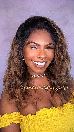 Lace front cabelo humano loiro ombre 011