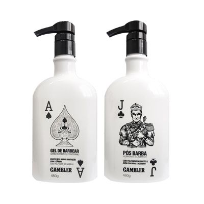 Kit Profissional Gel de Barbear + Pós Barba Gambler (2x480ml)