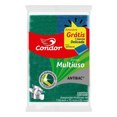 ESPONJA CONDOR COM4 UND (3 esponjas dupla face e uma delicada)