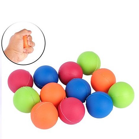 Bola PVC Macia Colorida 5cm - 12 Unidades