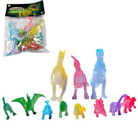 Kit Dinossauros Fluorescentes 11 Peças