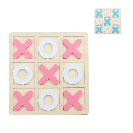 Jogo da Velha Madeira Colorido Educativo