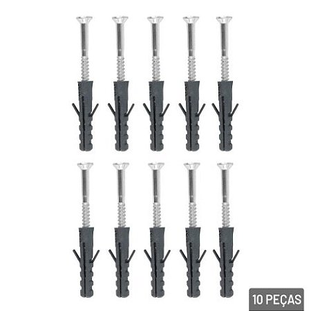 Kit Parafuso Phillips 40mm com Bucha 6" (10 Peças)