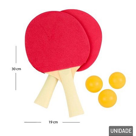Kit Raquete Ping Pong com Bolinhas para Lazer