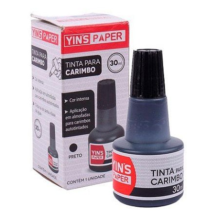 Tinta Carimbo 30ml Preto para Almofadas