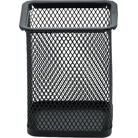 Porta Caneta Aramado Quadrado Preto - BRW