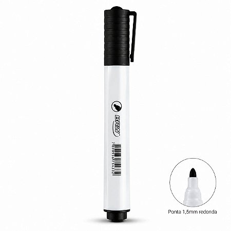 Marcador para Quadro Branco BRW Preto Ponta 1,5mm